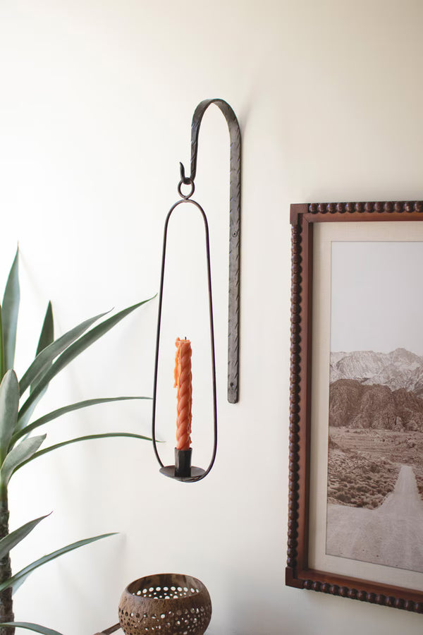 Hanging Oval Wall Taper Candle Holder