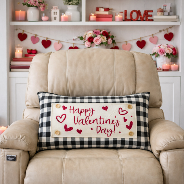PILLOW ONLY (with fluffy insert): Buffalo Check Gingham: RECTANGLE BUFFALO CHECK PILLOW (with insert)