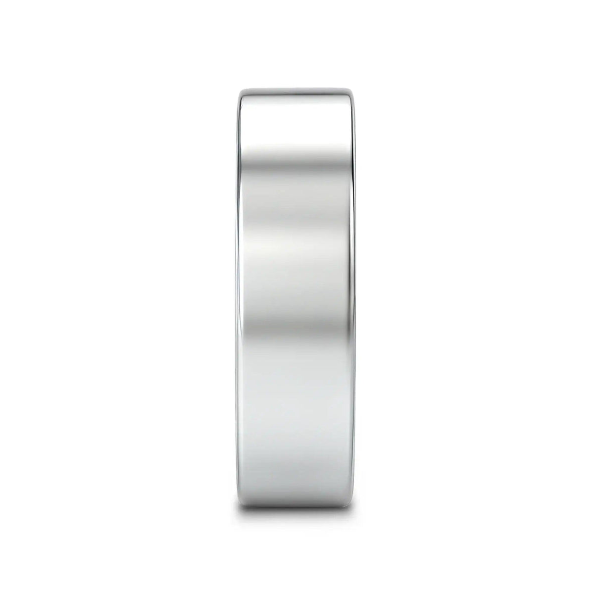 HARDY Polished Finish Flat Style Men’s Titanium Wedding Ring - 6mm & 8mm