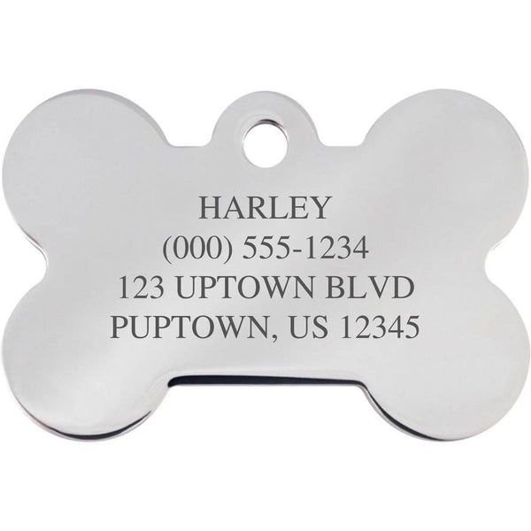 Harley-Davidson Chrome Stones Diva Pet ID Tag - Large Bone - Gifts for You 'n Me