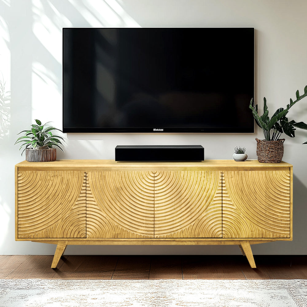 Acacia Harmony TV Stand with Storage for TVs up to 80