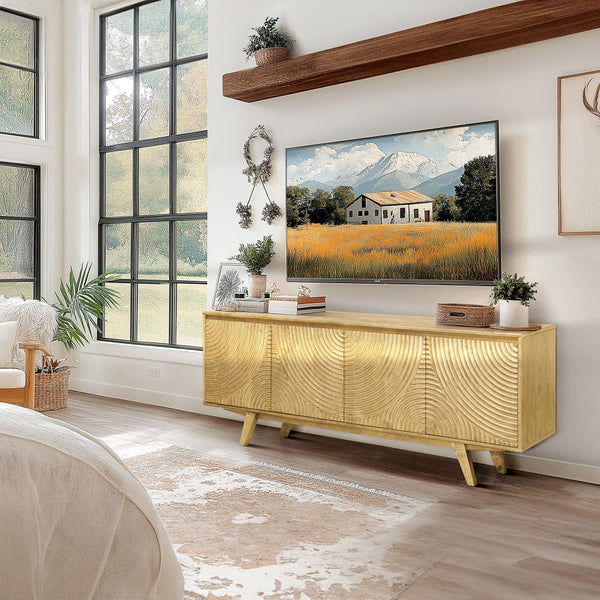 Acacia Harmony TV Stand with Storage for TVs up to 80