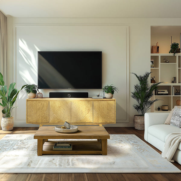 Acacia Harmony TV Stand with Storage for TVs up to 80