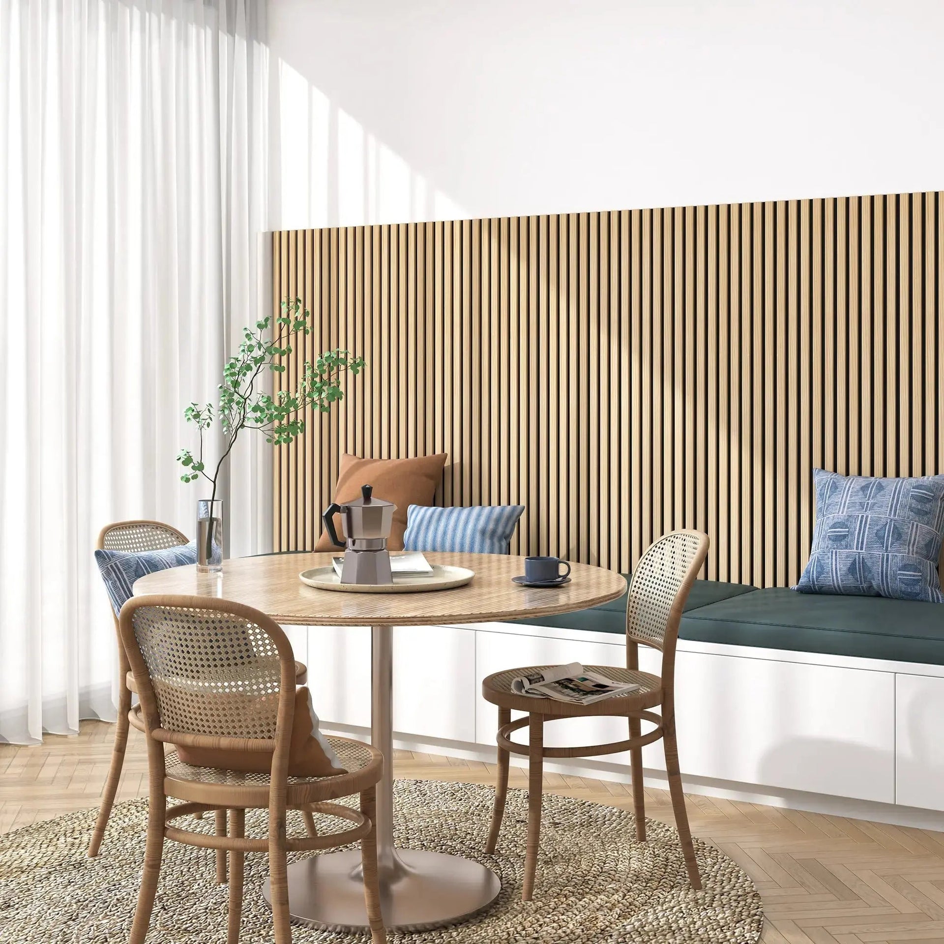 Hausvita Acoustic Solid Wood Slat Wall Panels ( 2 Panels Per Box )
