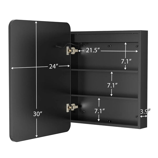 Hausvita Framed Recessed LED Light Bathroom Medicine Cabinet -small