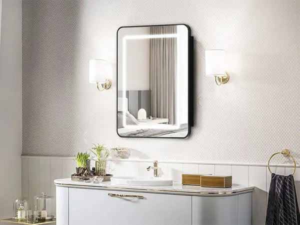 Hausvita Framed Recessed LED Light Bathroom Medicine Cabinet -small