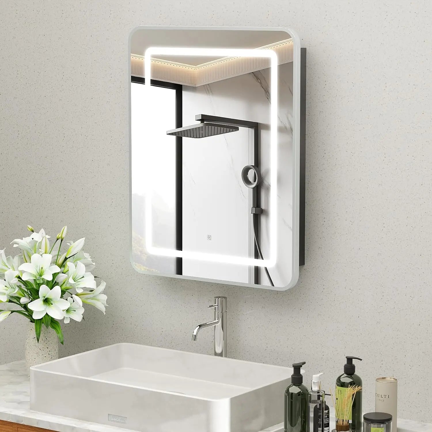 Hausvita Framed Recessed LED Light Bathroom Medicine Cabinet -small
