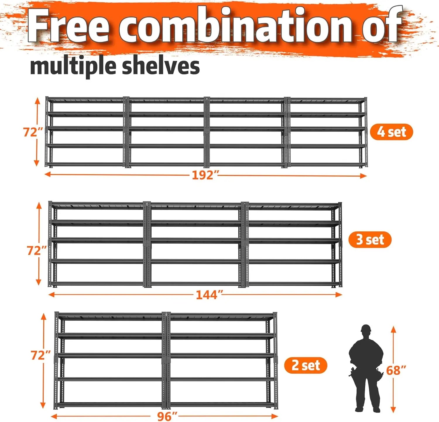 Hausvita Storage Shelves Heavy Duty, 48