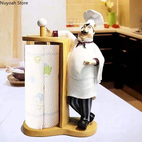 Resin Kitchen Paper Towel Holder Creative Household Paper Roll Holder Vertical Chef Paper Towel Holder Toilet Paper Towel Tube DSers Fulfillment