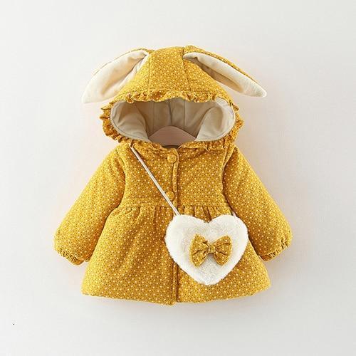 Newborn Baby Girl Clothes Floral Hooded Cotton-padded Jacket Outerwear For Girls