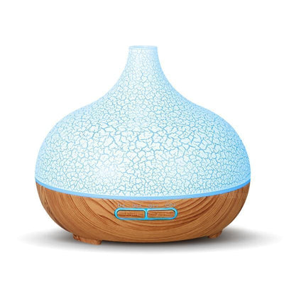 Modern Cracked Modern Design 400ml Air humidifier Aromatherapy Ultrasonic wood Aroma Essential Oil Diffuser 7 Changeable LED Colors For Home Office Living room Bedroom Decor Lamp