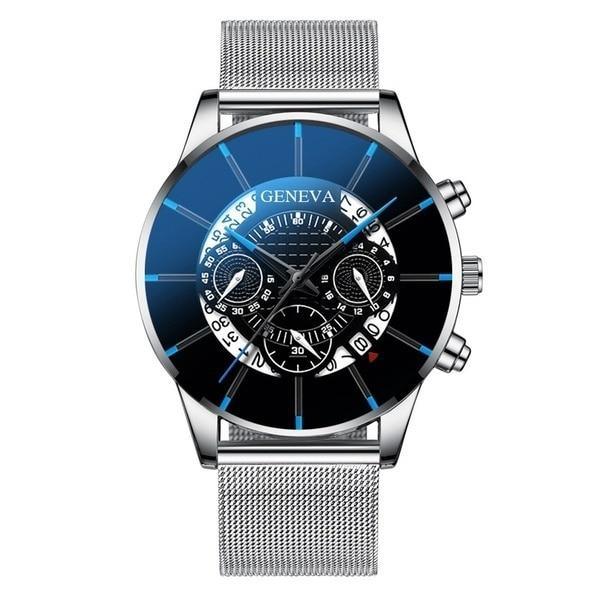 Men's Watch Stainless Steel Calendar Quartz Wristwatch Men Sports Watch Clock Geneva Clock hours For Mens and Boys