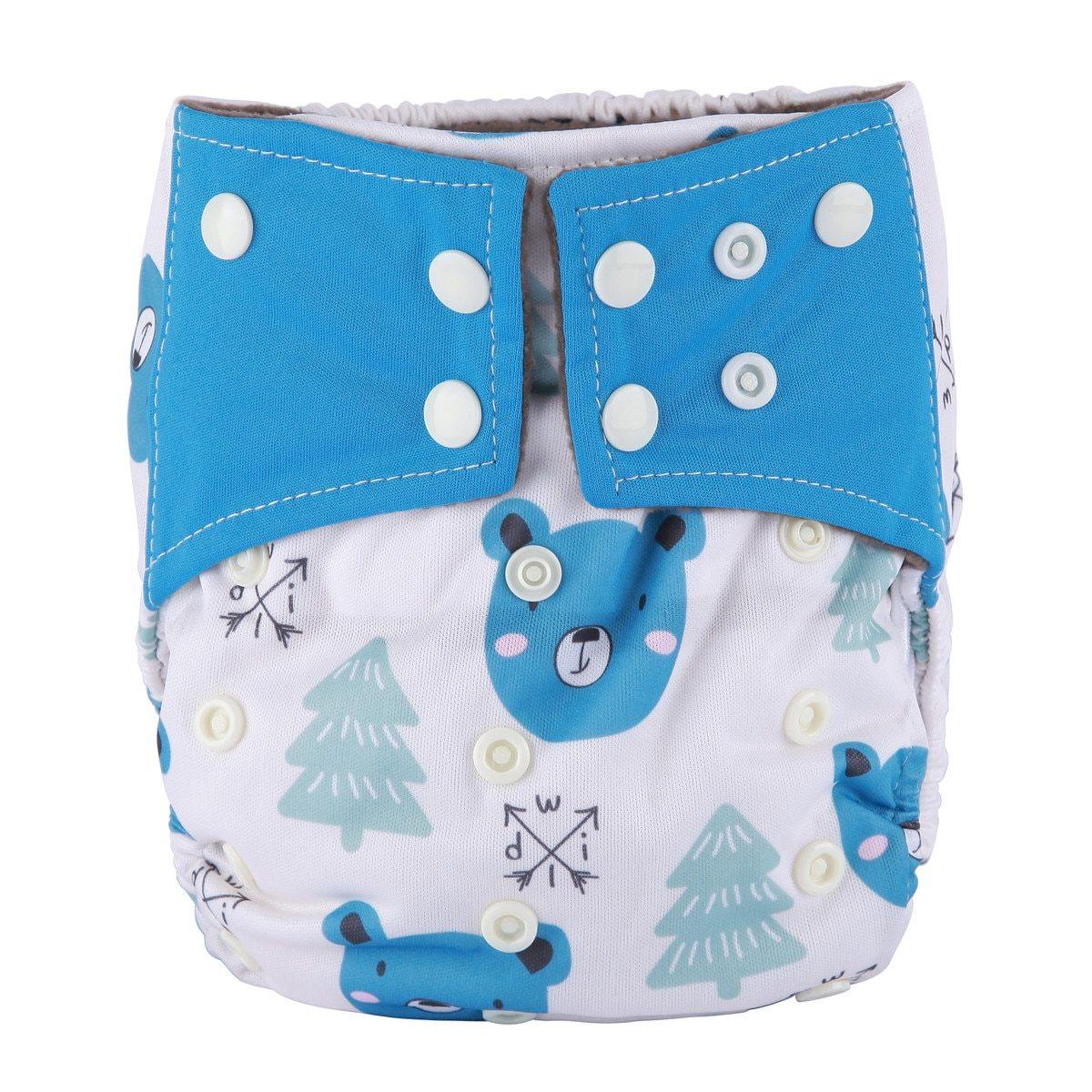 Luxury Charcoal Bamboo Baby Cloth Diaper Nappy Washable Reusable Double Gusset Square Tabs Nappies for Baby and Kids