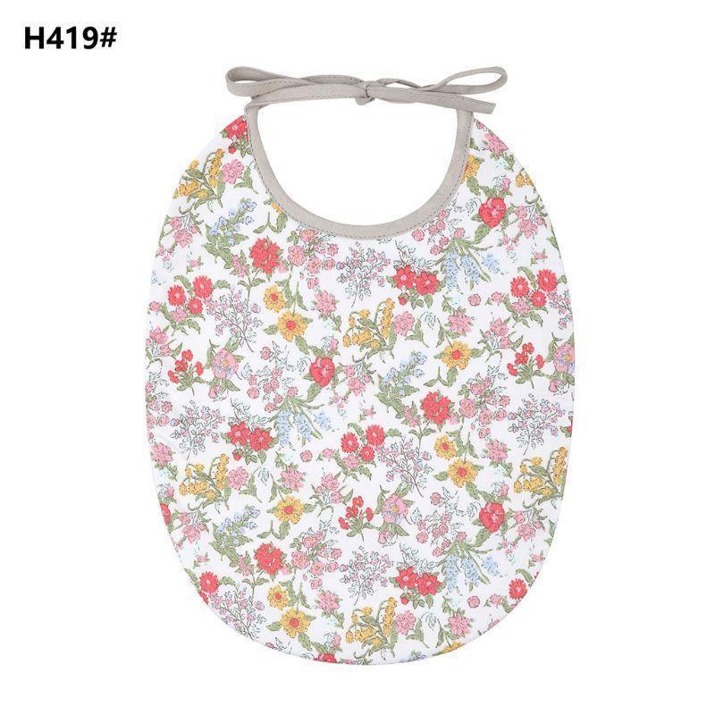 Floral Vintage Newborn Double Side Bibs Boys Girls Waterproof Linen Cotton Saliva Towel