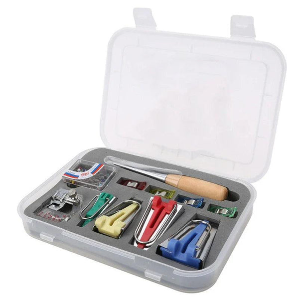 16pcs Household Electric Sewing Bias Tape Machine Kit Fabric Bias Binding Tape Suits DIY Sewing Tools