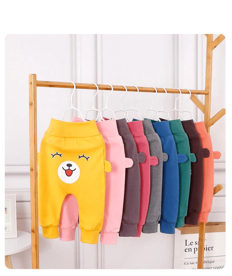 Kids Clothes Baby Boys Girls PP Pants Newborn Toddler Baby Pants For Children In Casual Clothing Style With Bear Design and Bears Ears Like Details