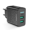 Portable Dual USB Black Charger 5V 2.4A Fast Charging Wall Charger Adapter EU Plug Mobile Phone Gadgets - Black EU Plug