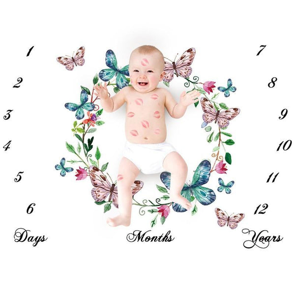 Cartoon Pattern  Baby Photo Props Background Blankets Play Mats Backdrop Cloth Calendar Photo Accessories Blanket For Baby