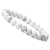Beaded Bracelet 8mm Natural Stone Beads - White Turquoise