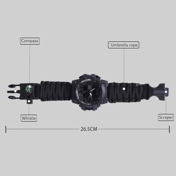 Military Survival  Men Watch With Compass/whistle /scraper/Waterproof 30M Outdoor Men Sports G Style -Shock Watch Relogio Masculino