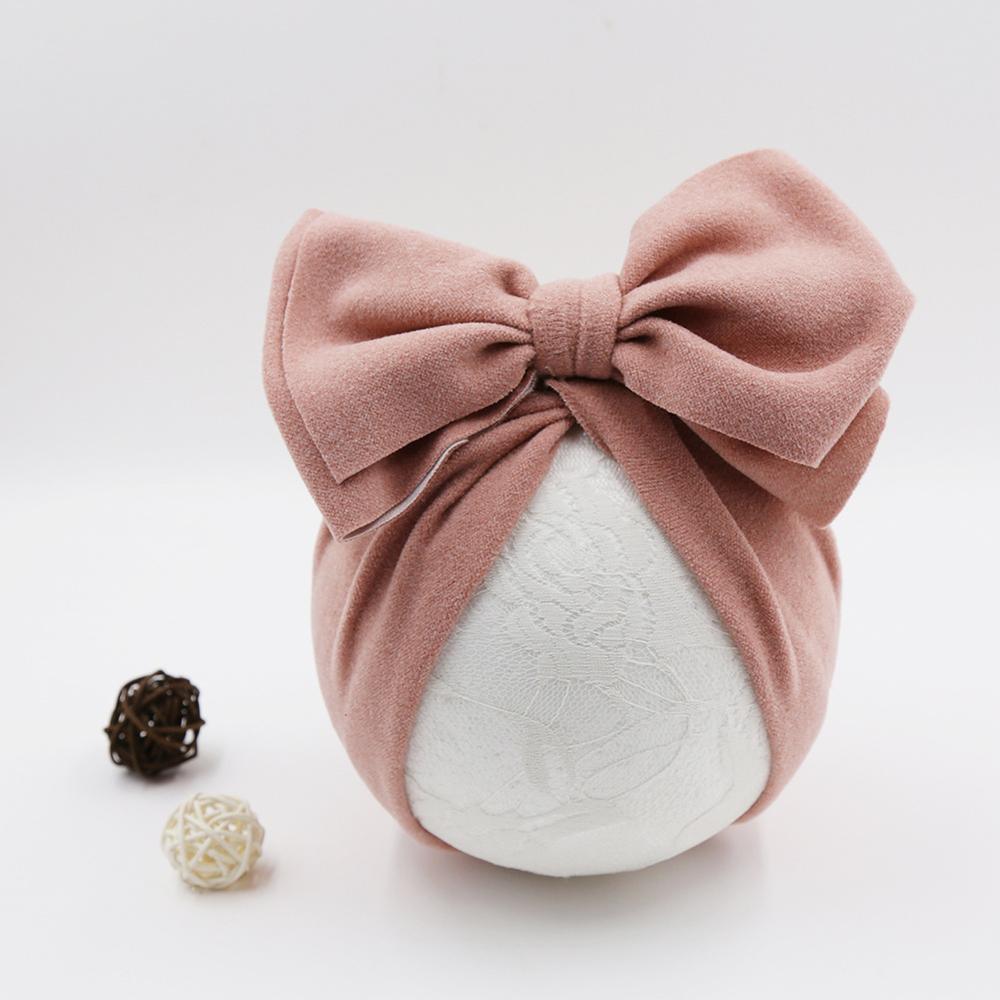 Modern Stylish Cotton Baby Newborn Cap Newborn Baby Beanie Top Bow For Baby Excellent For Photography Props Baby Turban Cap