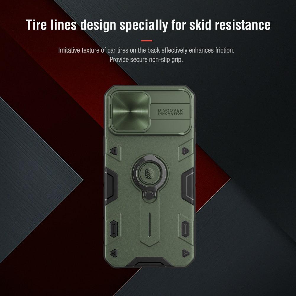 Slide Camera Lens Cover And Kickstand Ring Holder Heavy Duty Case iPhone 13 Pro Max Case iPhone 13 Mini Case With Ring Stand Camera Protection Slide Cover
