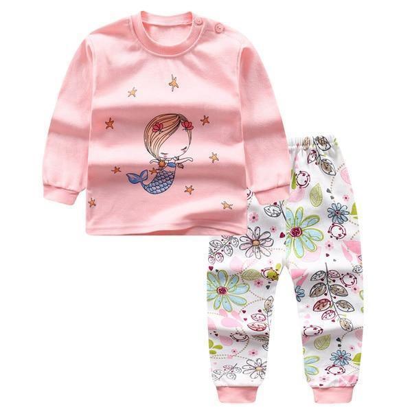 Baby Boy Clothes Cotton Clothing Sets Cartoon Long-sleeved T-shirt Pants Infant Clothes 2pcs Ste For Boys and Girls Kids