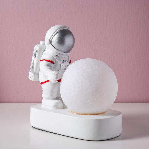 STEVVEX Astronaut Spaceman Moon Night Light Bedroom Bedside Desktop Creative Decoration Table Lamp Gift Light For Children Baby Kids