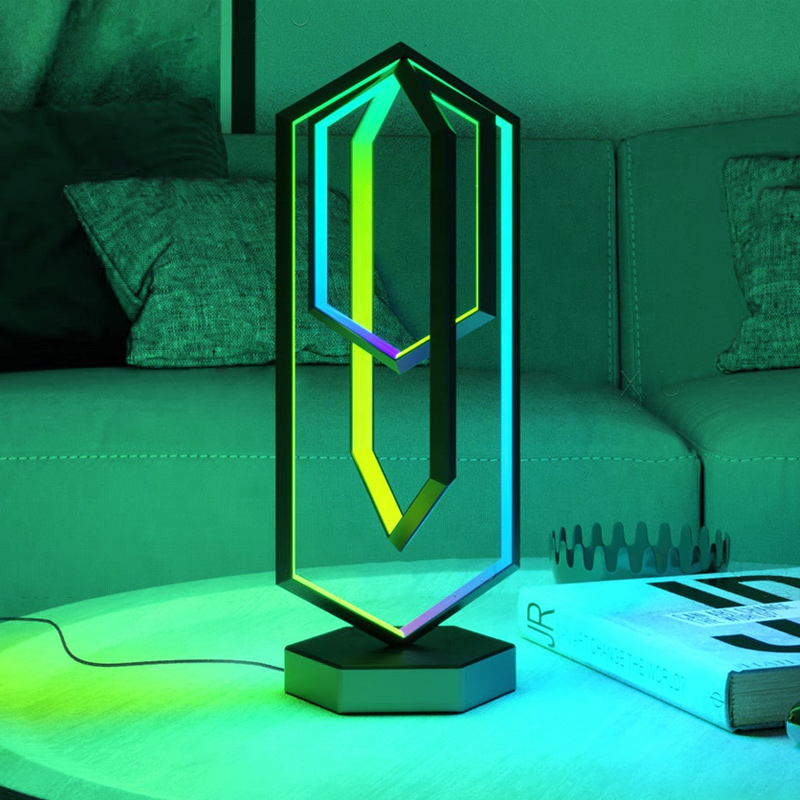 Geometric Table Lamp Iluminating