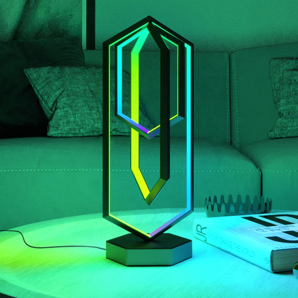 Geometric Table Lamp Iluminating
