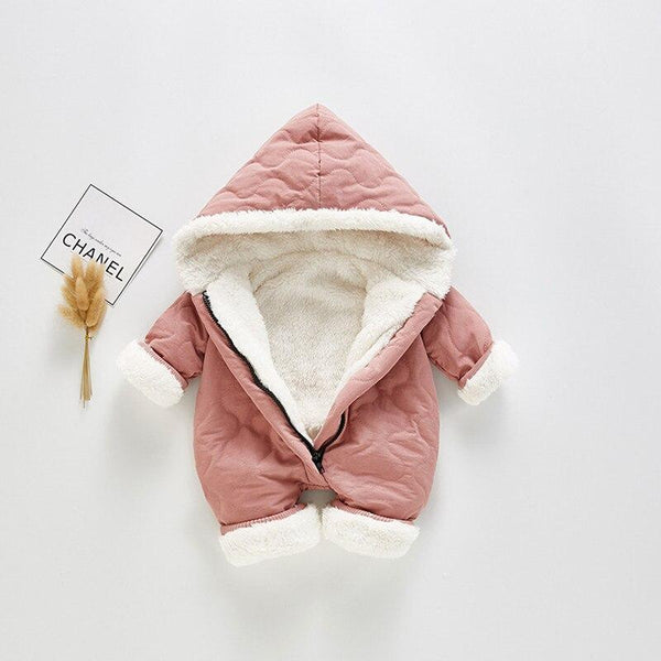 Modern Elegant Winter Children's baby Plush Thickened Cotton Jumpsuit Jacket For New Baby  Boys and Girls
