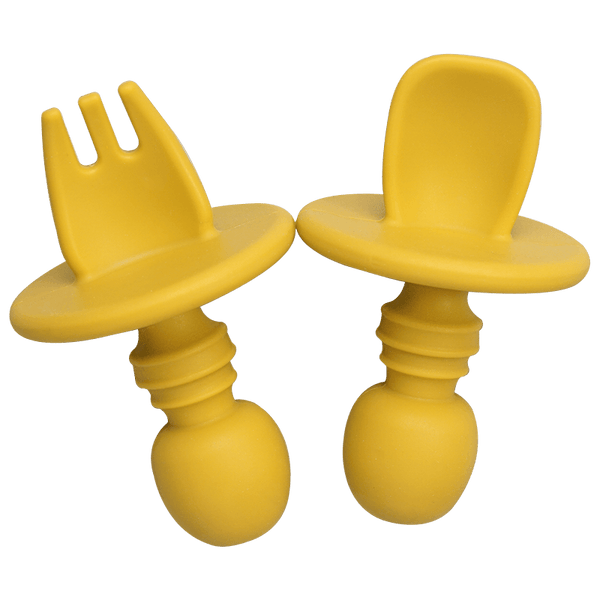 Big Baby Feeding Unique Spoon And Fork Set  Soft Silicone Feeding  Flatware  Safe Training Spoon For Baby Girls And Boys