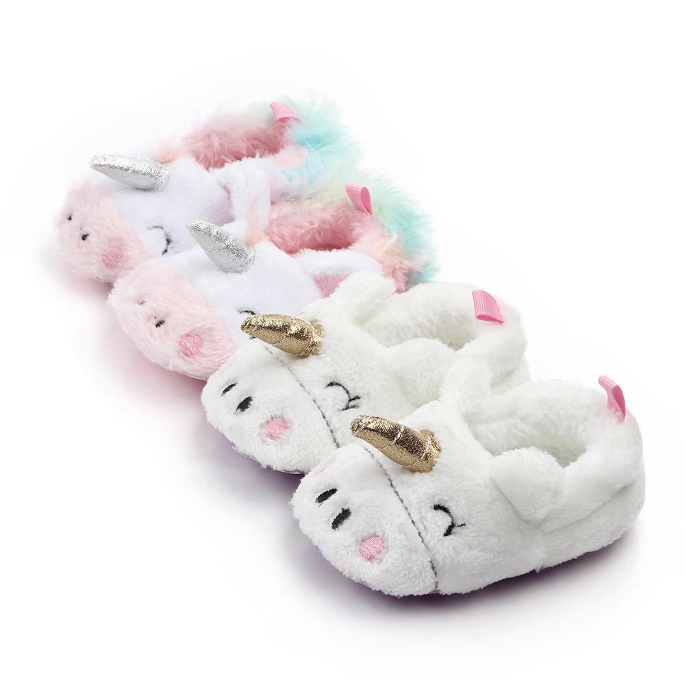 Princess Newborn Baby Crawling Shoes Girl Slippers Pre Walker Trainers Fur Winter Soft Shoes
