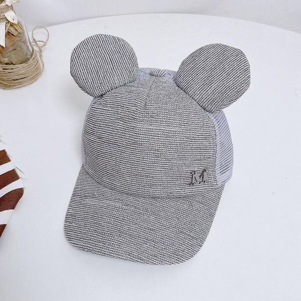Luxury Modern Shiny Kids Baby Hat With Ear Letter Summer Baby Girl Boy Sun Hat Baseball Caps Cotton For Kids