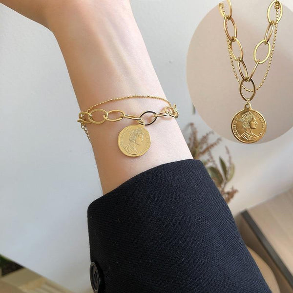 New Handmade Imitation Pearls Gold Metal Link Chain Bracelets for Women Girl Summer Party Luxury Jewelry Gift