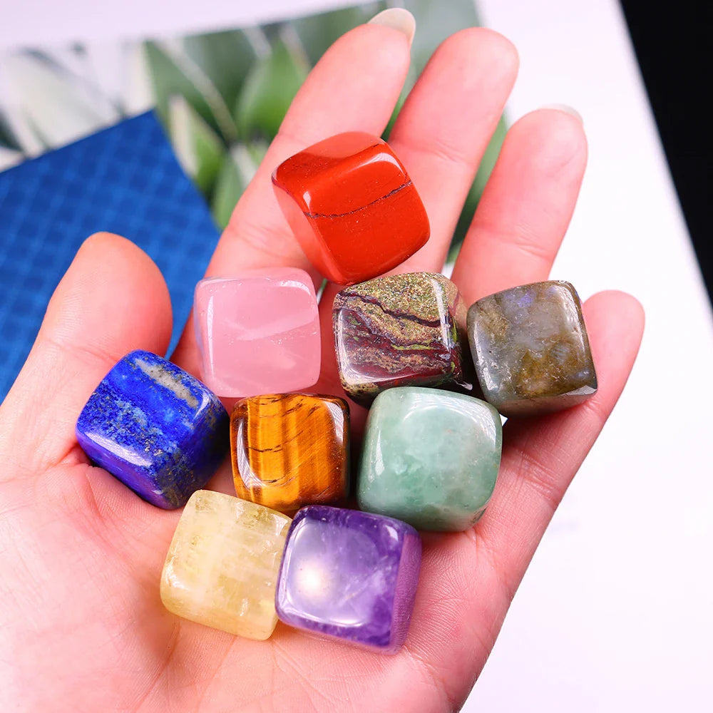 9 Pcs/Set Natural Quartz Fossiles Block Gravel Crystals Agates Education Specimen Aura Stone Aquarium Decoration Gift Box