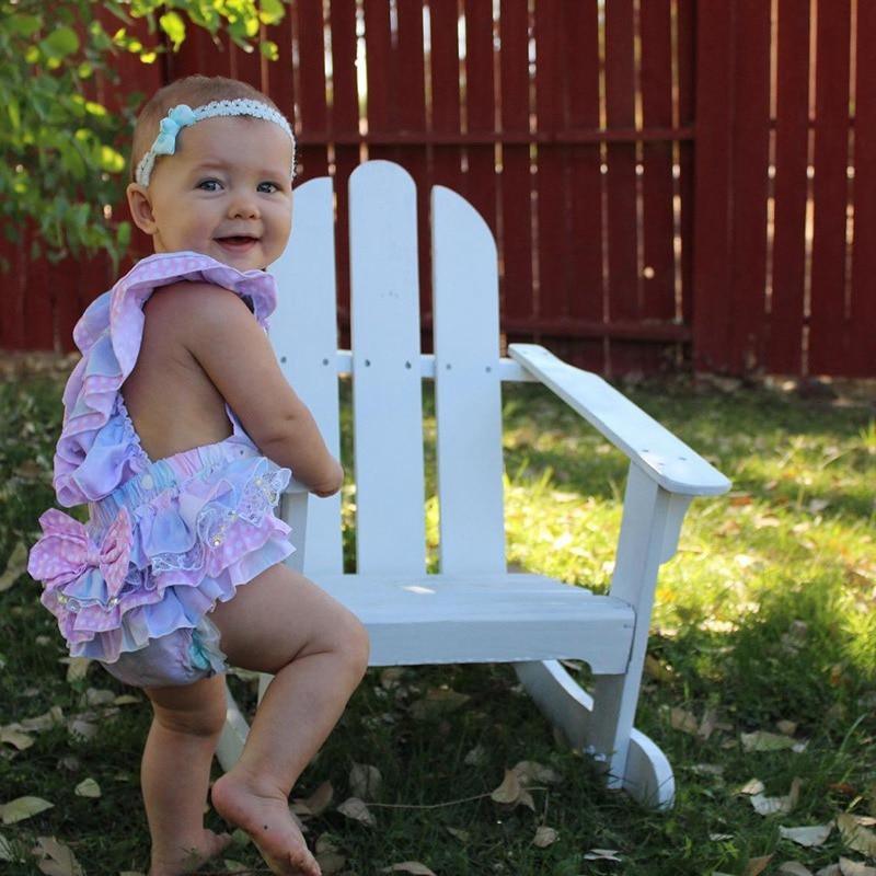 Colorful Sleeveless Newborn Baby Girls Floral Tutu Romper Bowknot Backcross Jumpsuit Sunsuit Clothes For Summer