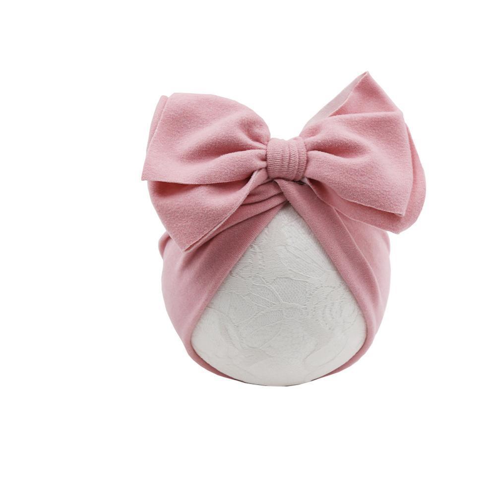 Modern Stylish Cotton Baby Newborn Cap Newborn Baby Beanie Top Bow For Baby Excellent For Photography Props Baby Turban Cap