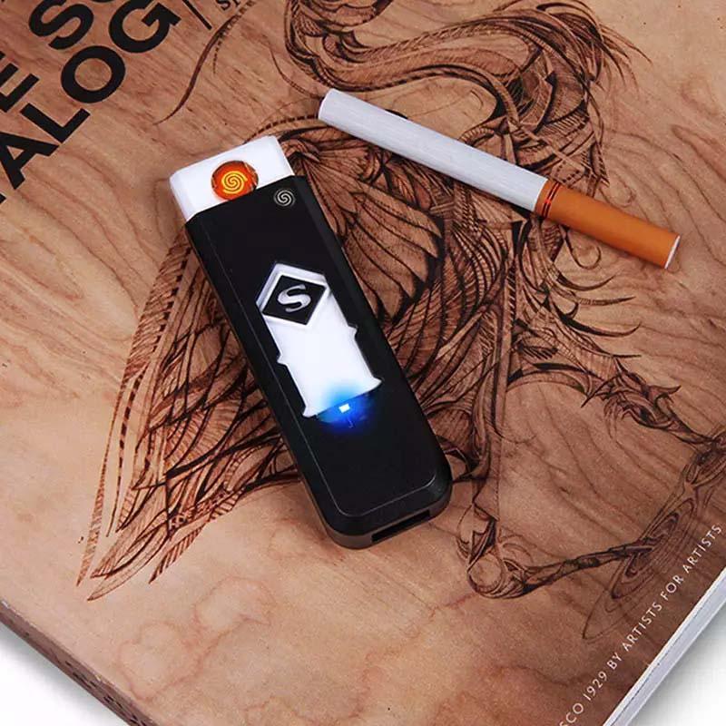 Luxury Modern New Personality USB Cigarette Lighter Fingerprint Induction Electronic Lighter Rechargeable