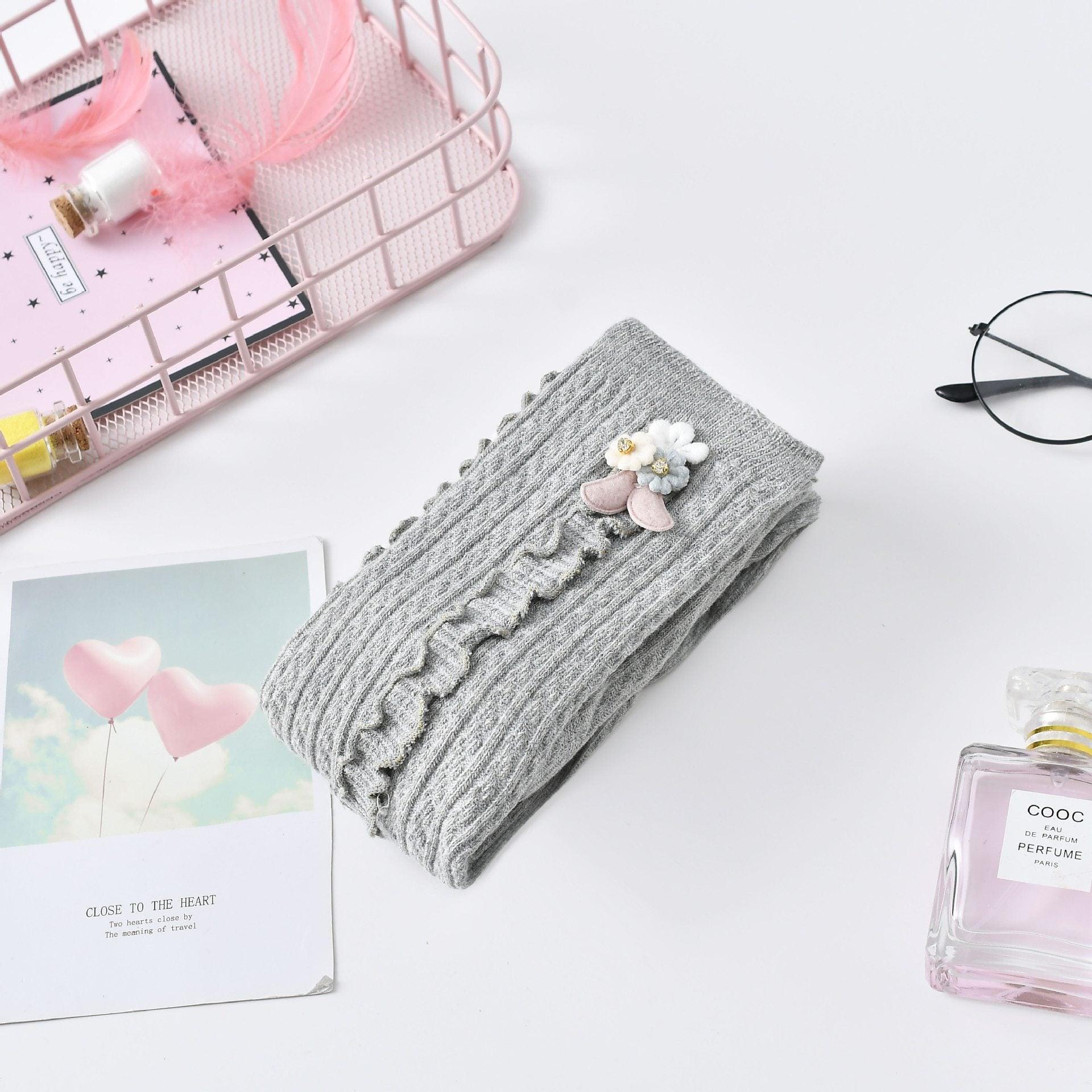 Cute Rabbit Colorful Skinny Trouser Baby Girls Comfortable Knitting Leggings Pants for Kids