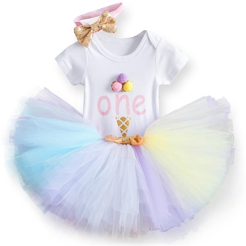 Unicorn Party Dresses For 1 Year Baby Girl Birthday Outfits FOr 1st Birthday Party