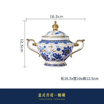 English Bone China Coffee Cup Set European tea set ceramic afternoon flower tea cup plate Italian black tea home American