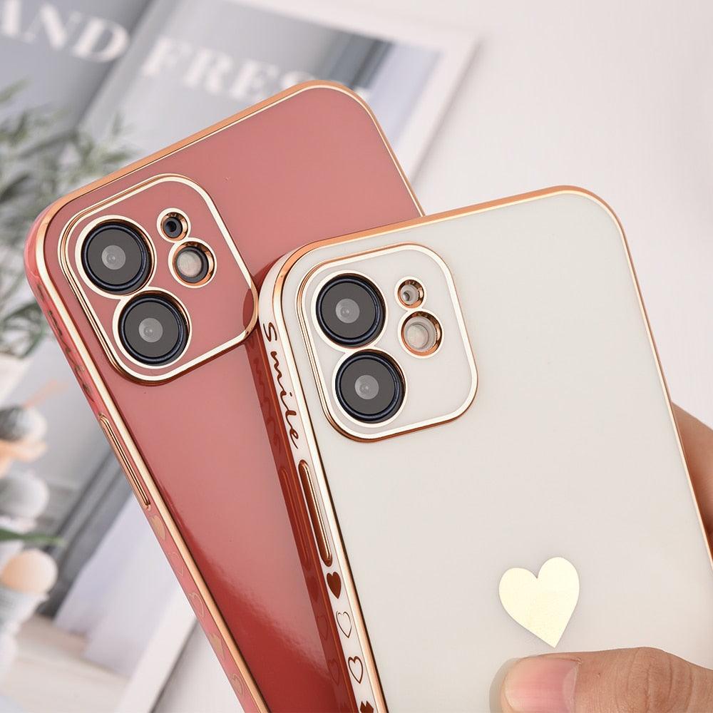 Elegant Women Phone Case For iPhone 13 14 Pro Camera Lens Protection For iPhone 12 11 Pro Max 14Plus Shockproof Case Luxurious Bumper Cute Pattern Women Girls Soft Silicone Shockproof Camera Case