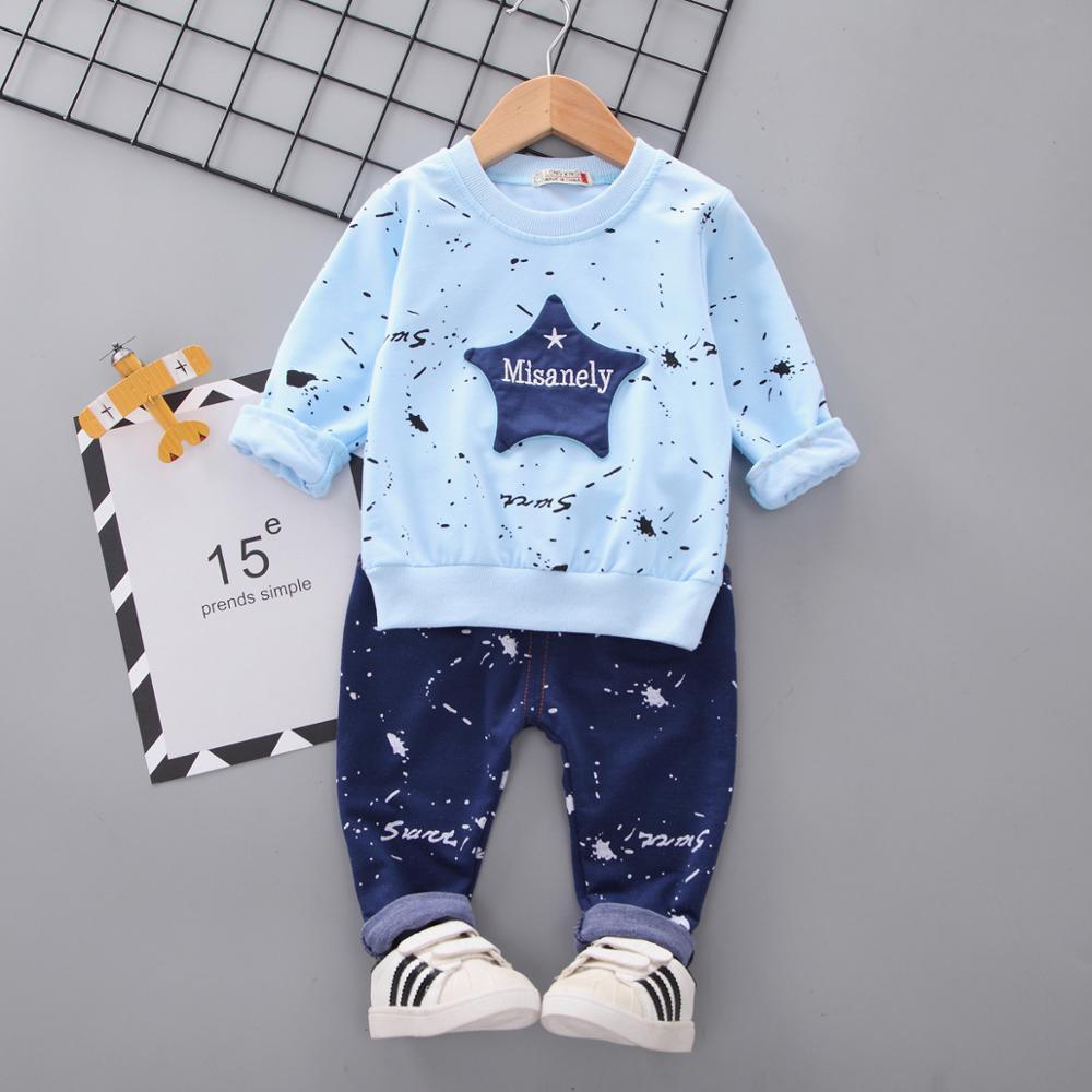 Baby Boys Costume Letter Tracksuit Tops Pants 2PCS Children Boy spring Outfits In Modern Sport Deisgn Made for Kids