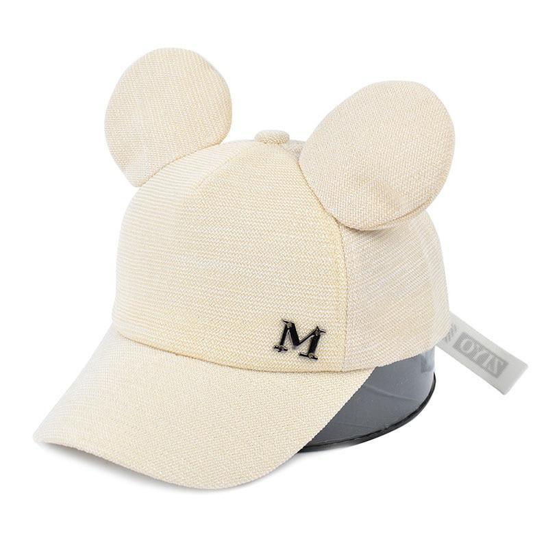 Luxury Modern Shiny Kids Baby Hat With Ear Letter Summer Baby Girl Boy Sun Hat Baseball Caps Cotton For Kids
