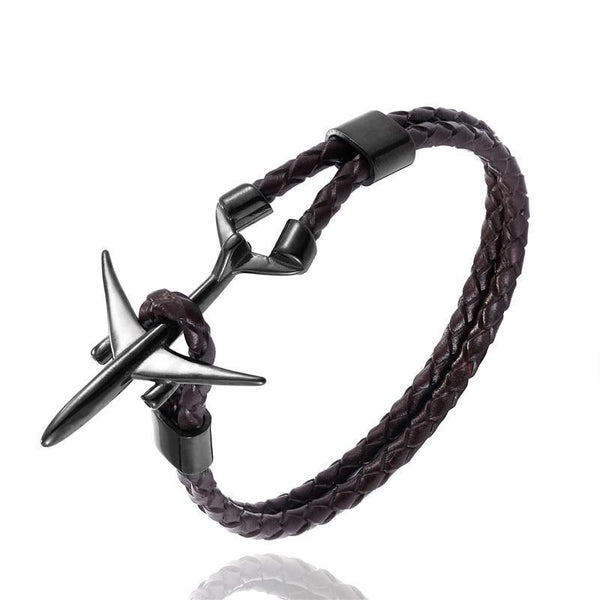 Modern Stainless Steel Airplane Anchor Luxury Bracelets For Men And Women Genuine Multi-Layer Leather Elegant Bracelet Freestyle Home Jewelry