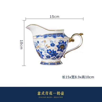 English Bone China Coffee Cup Set European tea set ceramic afternoon flower tea cup plate Italian black tea home American