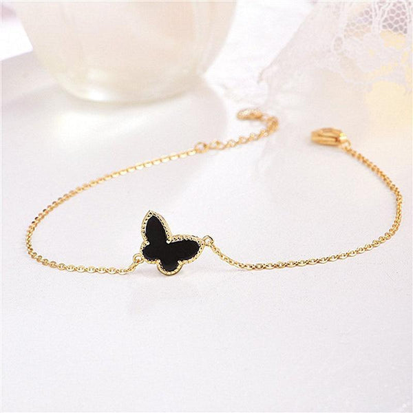 New Modern Fashion Gold Bracelet For Girl Elegant 925 Silver Jewelry Butterfly Shaped Bracelets Luxury For Female Wedding Party Ornament