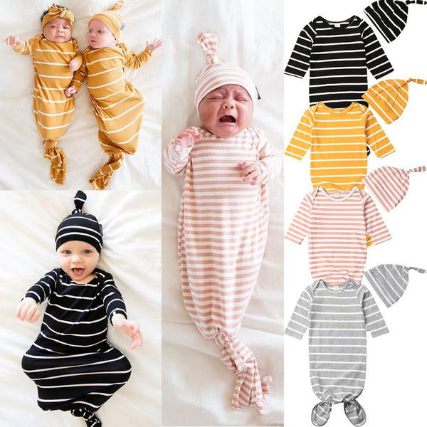 Cute Baby Sleeping Bags Newborn Infant Swaddle Wrap Envelope Baby Blanket Striped Swaddling Wrap Sleep Sack