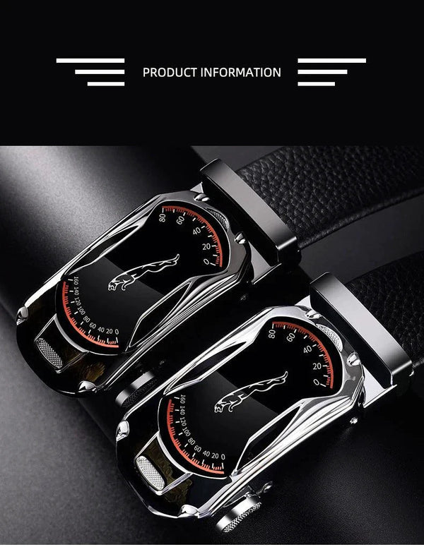 Belts for 3.5cm Width Sports Car Brand Fashion Automatic Buckle Black Genuine Leather Men's Jeans High Quality Waist Male Strap